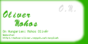 oliver mohos business card