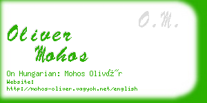 oliver mohos business card